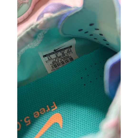 Nike Free Twist Training Shoes Womens 8.5 Teal‎ Pink Floral Sneakers Running - Picture 7 of 7